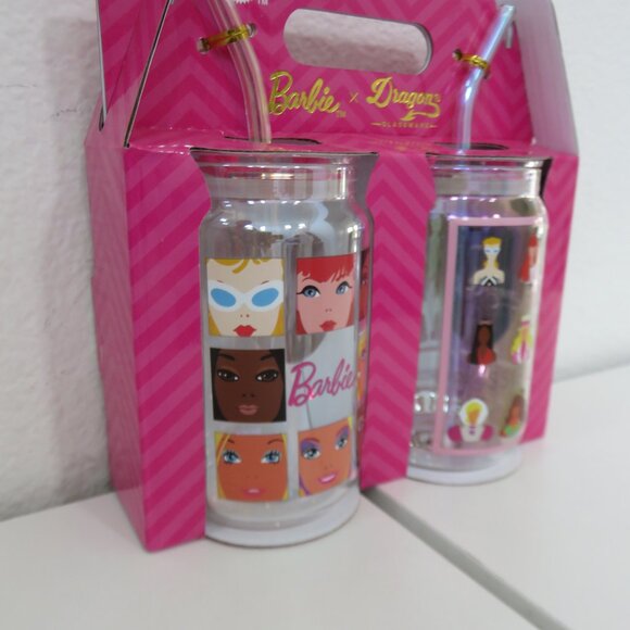 Barbie Drinking Glasses Cups lids straws Barbie X Drag… - Picture 4 of 5